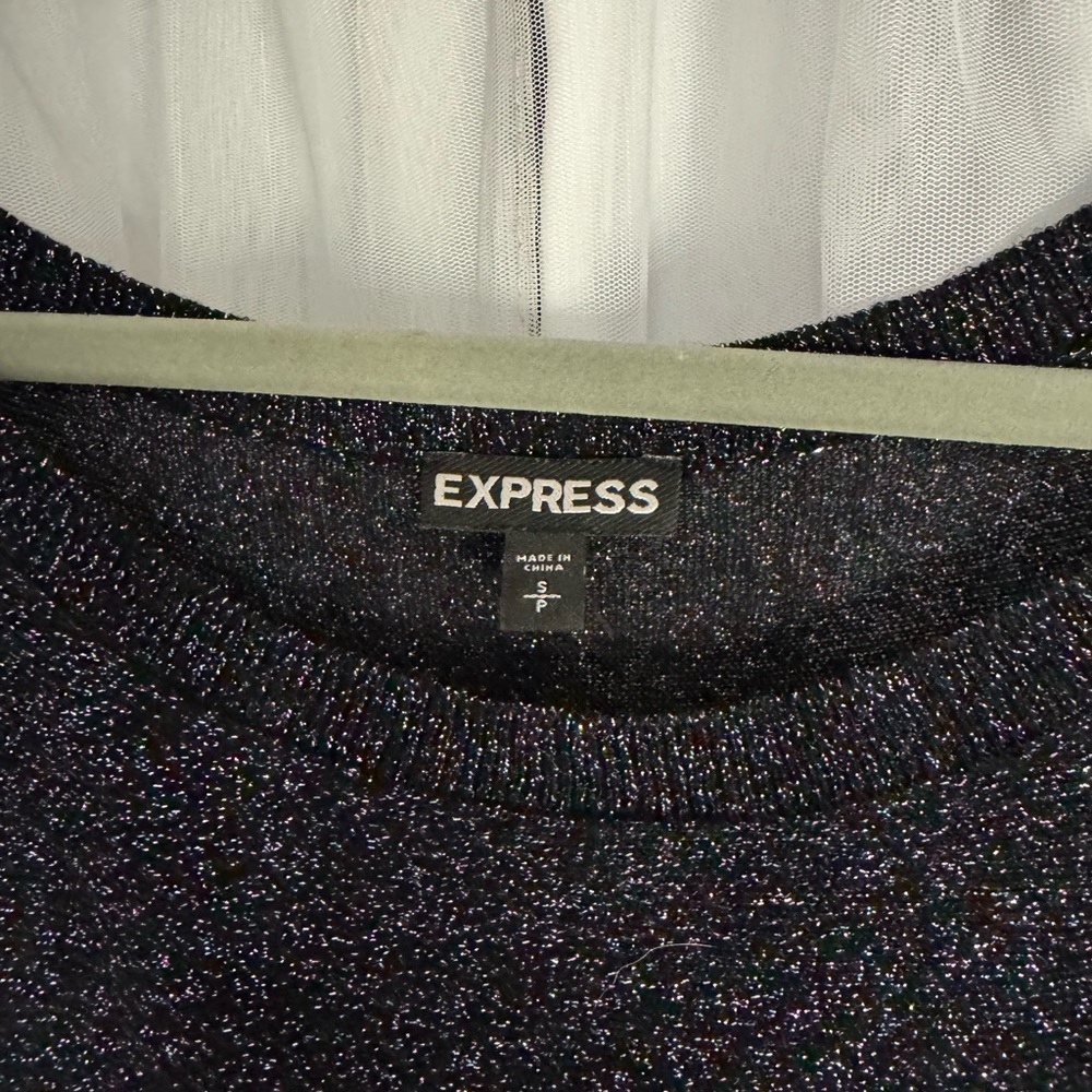 Express glitter cold shoulder top Sz S
